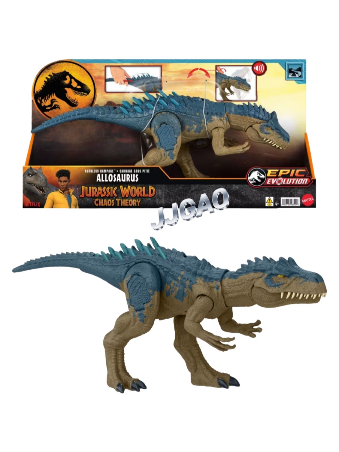 Фигурки Mattel Jurassic World, Серия "Яростный рев": Аллозавр, HPX50