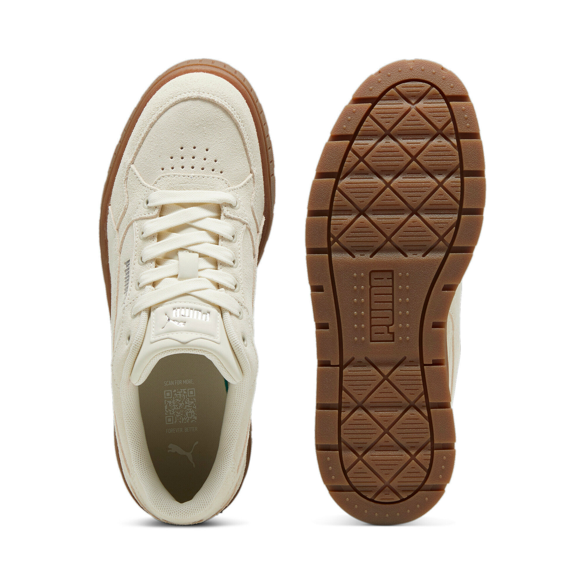 Кеды PUMA Karmen II Idol Suede, размер 36.5, белый/бежевый — фото 1