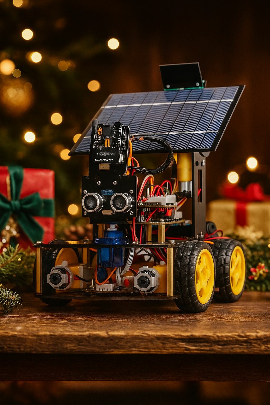 Arduino Набор для программирования "Робот машинка 4WD" на ESP32 с камерой и солнечной панелью (У)