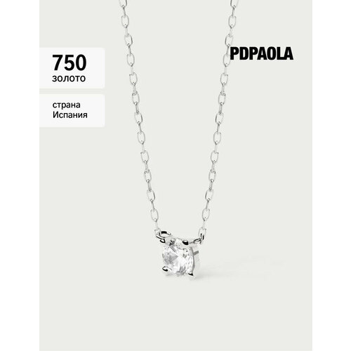 фото Колье pdpaola, белое золото, 750 проба, длина 40 см., белый