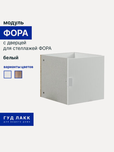 Изображение товара Вставка в стеллаж фора модуль с дверцей и ручкой 33х33х37, белый