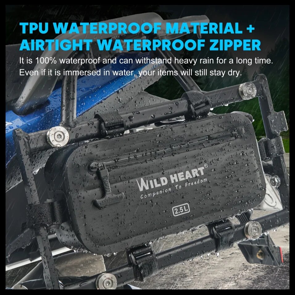 Водонепроницаемая боковая сумка на мотоцикл Wild Heart 2.5L, черная