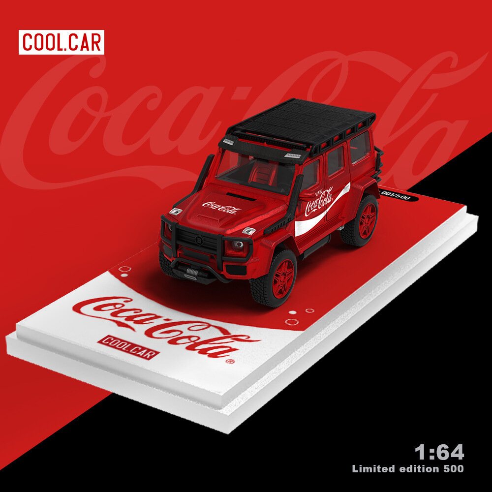 Модель автомобиля 1:64 масштаба Mercedes-AMG G550 с дизайном Coca-Cola металлический красный сплавная копия стандартная