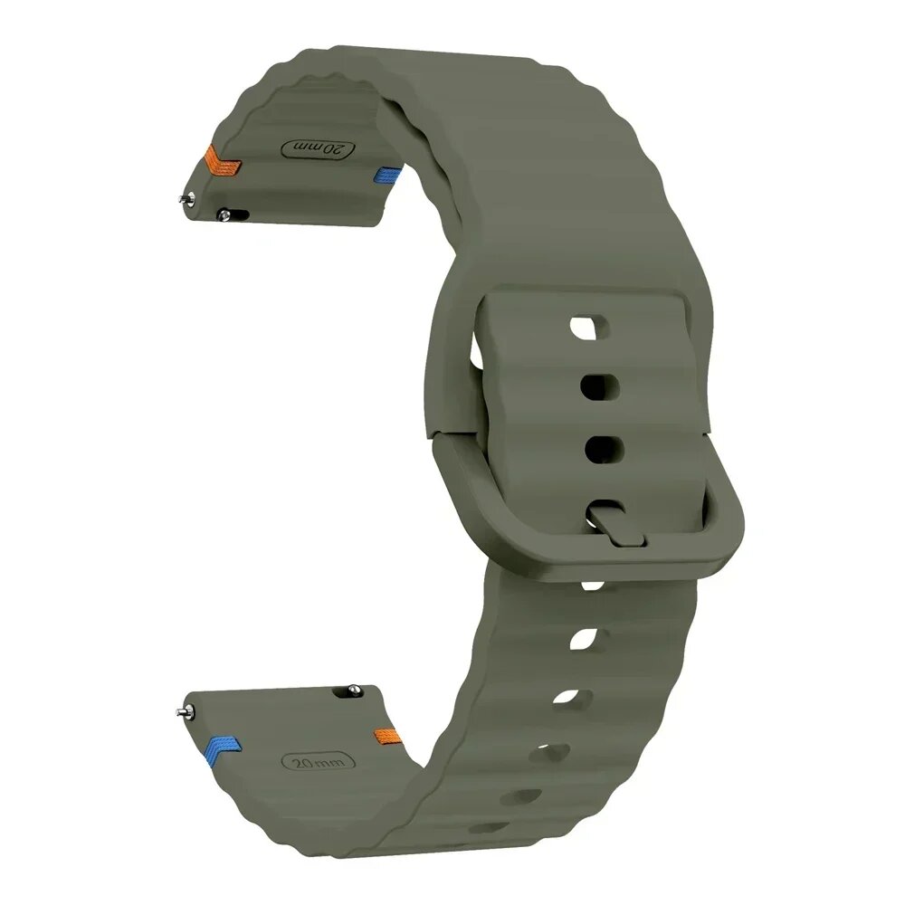 Серый силиконовый ремешок YEELUSEE 20/22 мм для Garmin, army green