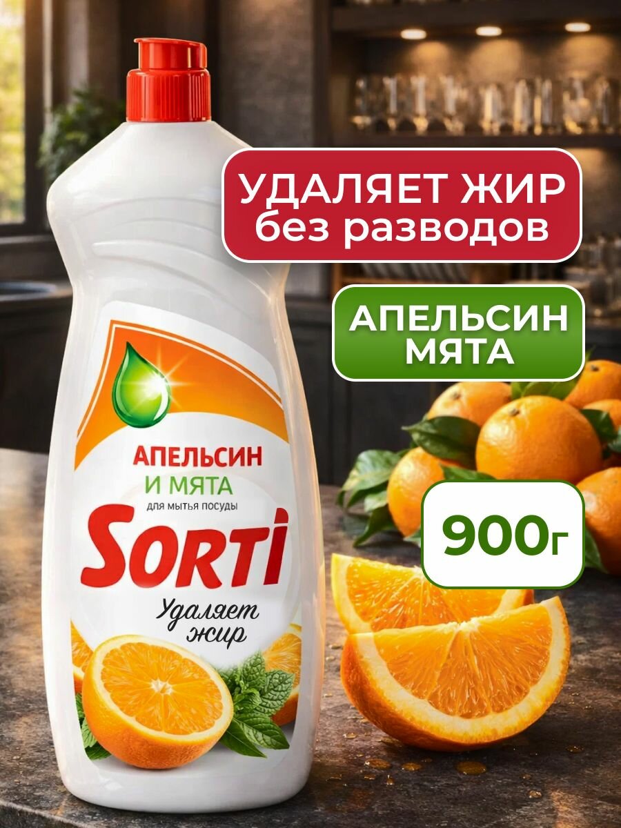 Гель для посуды Sorti Апельсин и мята, 900 г