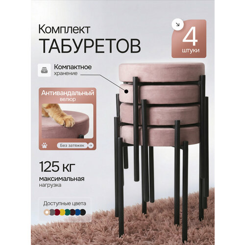 фото Комплект табуретов для кухни из 4 штук
