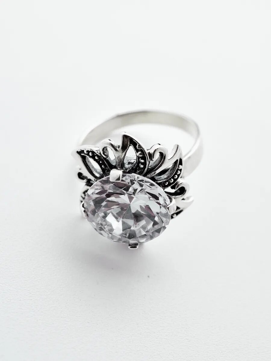 Кольцо БРЮС, серебро, 925 проба, фианит