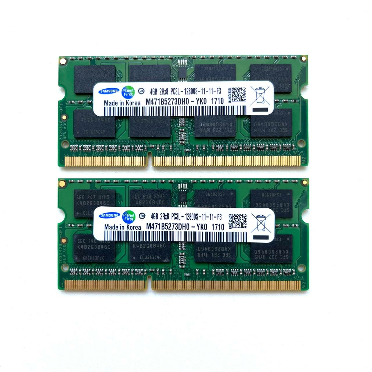 Оперативная память Samsung DDR3 4GB 1600 1.3V PC3L-12800S sodimm для ноутбука 2шт