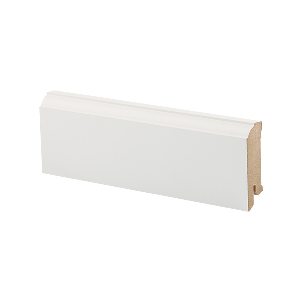 фото Плинтус напольный белый W28 - 60 мм, 1,0 м МДФ Deartio