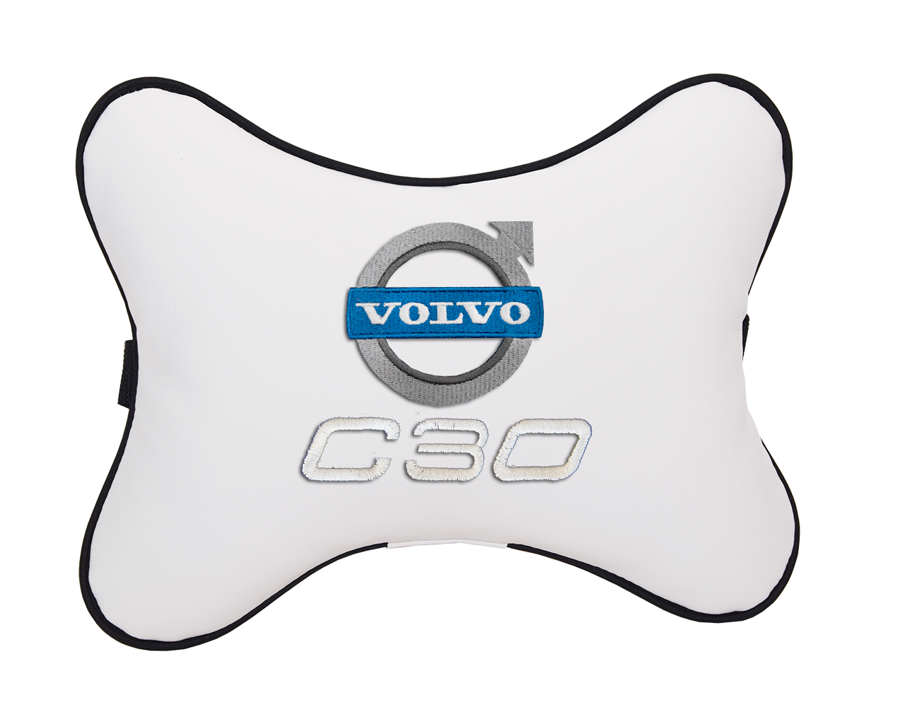 Подушка на подголовник экокожа Milk с логотипом автомобиля VOLVO C30