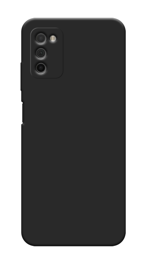 Матовый силиконовый чехол на Samsung Galaxy A03S / Самсунг Галакси A03S с защитой камеры, черный