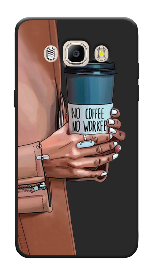 фото Матовый силиконовый чехол "Нарисованные пальмовые листья" на Samsung Galaxy J5 2016 / Самсунг Галакси Джей 5 2016