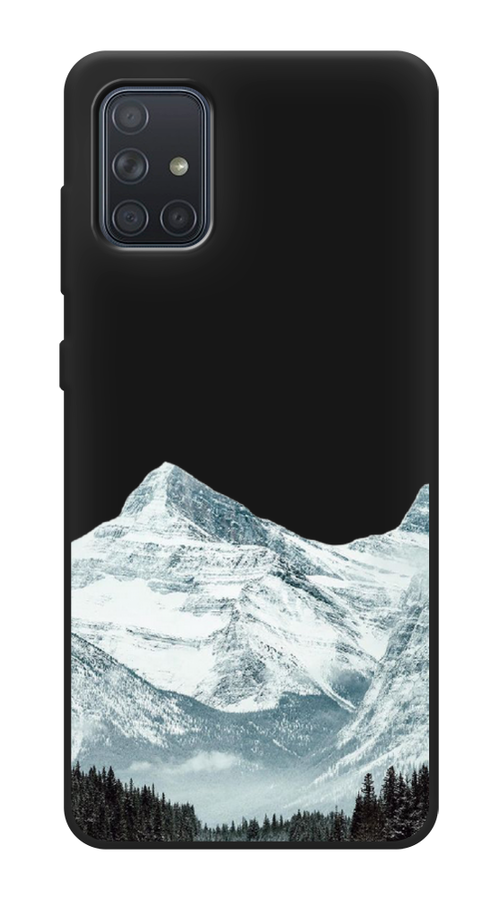 Матовый силиконовый чехол на Samsung Galaxy A71 4G / Самсунг Галакси А71 4G Горы арт 1, черный