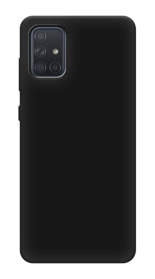 Матовый силиконовый чехол на Samsung Galaxy A71 4G / Самсунг Галакси А71 4G с защитой камеры, черный