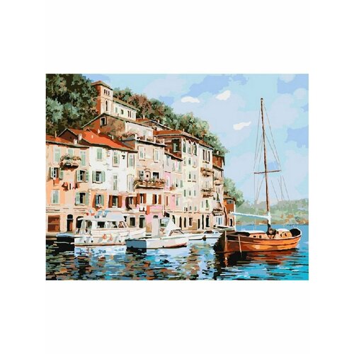 картина по номерам лодки у причала 40x50 см Картина по номерам У причала 40х50 см Hobby Home