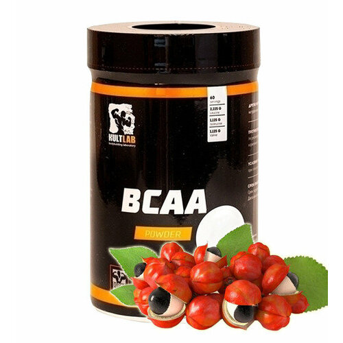 Kultlab BCAA, Гуарана, 300 гр, 2:1:1 / Культлаб аминокислоты БЦАА