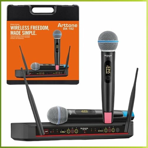 Arttone DA-102 - двухканальная UHF вокальная система серия PRO кейс для храненияпереноски 1203000₽