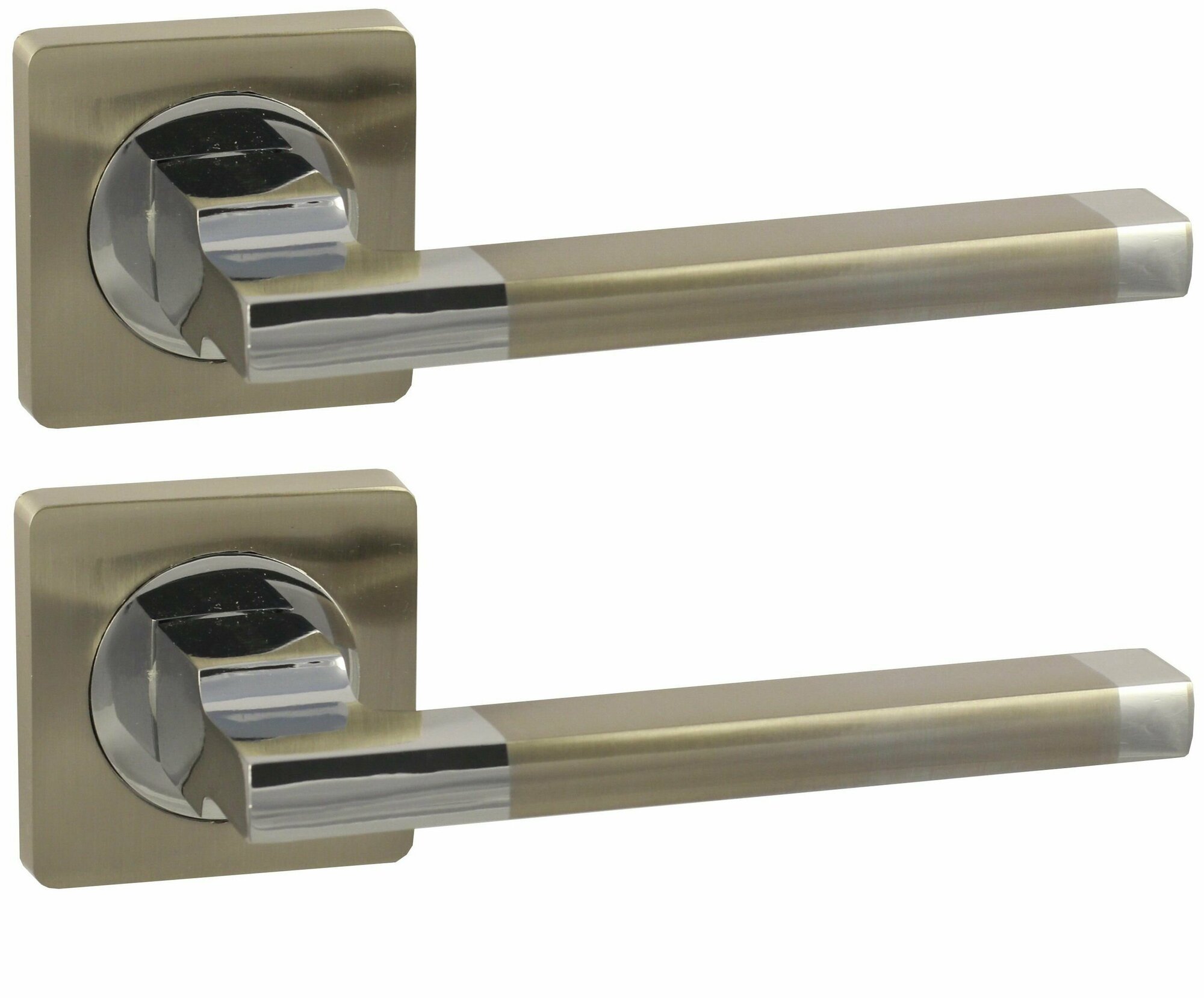 Комплект дверных ручек V53D AL с сантехническим замком Р96 и поворотной ручкой (матовый никель)
