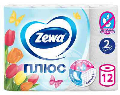 Туалетная бумага Zewa Плюс Белая 8 рулонов 2 слоя - фото №17