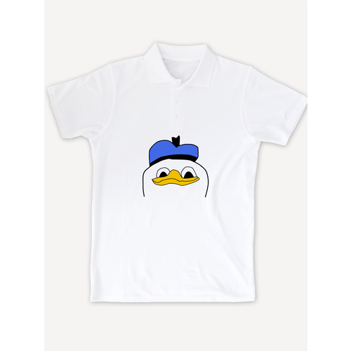 фото Поло printhan футболка-поло с принтом дональд дак унисекс, белая, размер s (46), белый