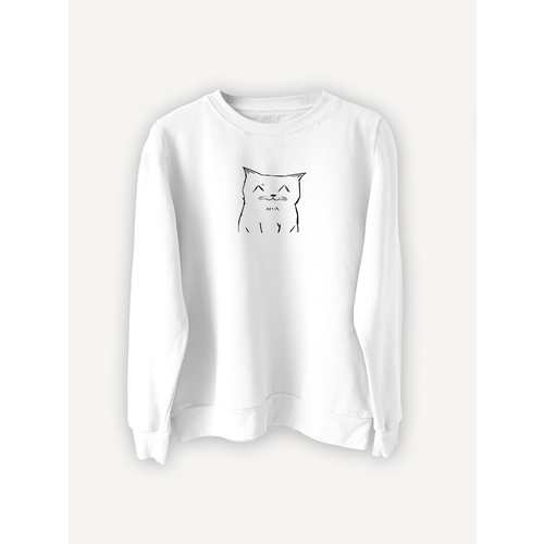 Свитшот PRINTHAN Свитшот мужской с принтом Котик PRINTHAN, белый, размер L (48-50), белый