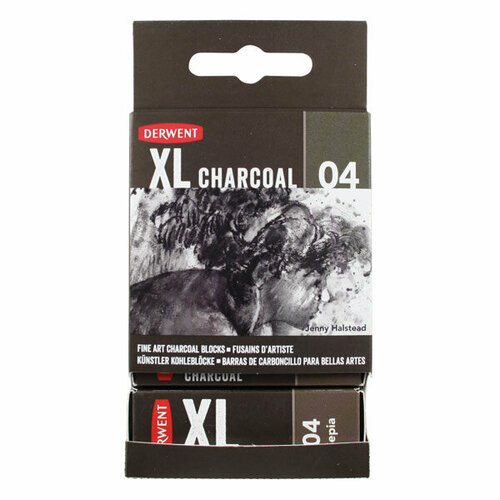 Уголь DERWENT XL, 04 Сепия набор угля derwent charcoal xl 20 20 60мм 6 цв в металле