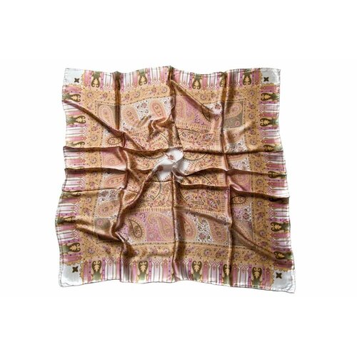 Платок Tranini,105х105 см, розовый, хаки