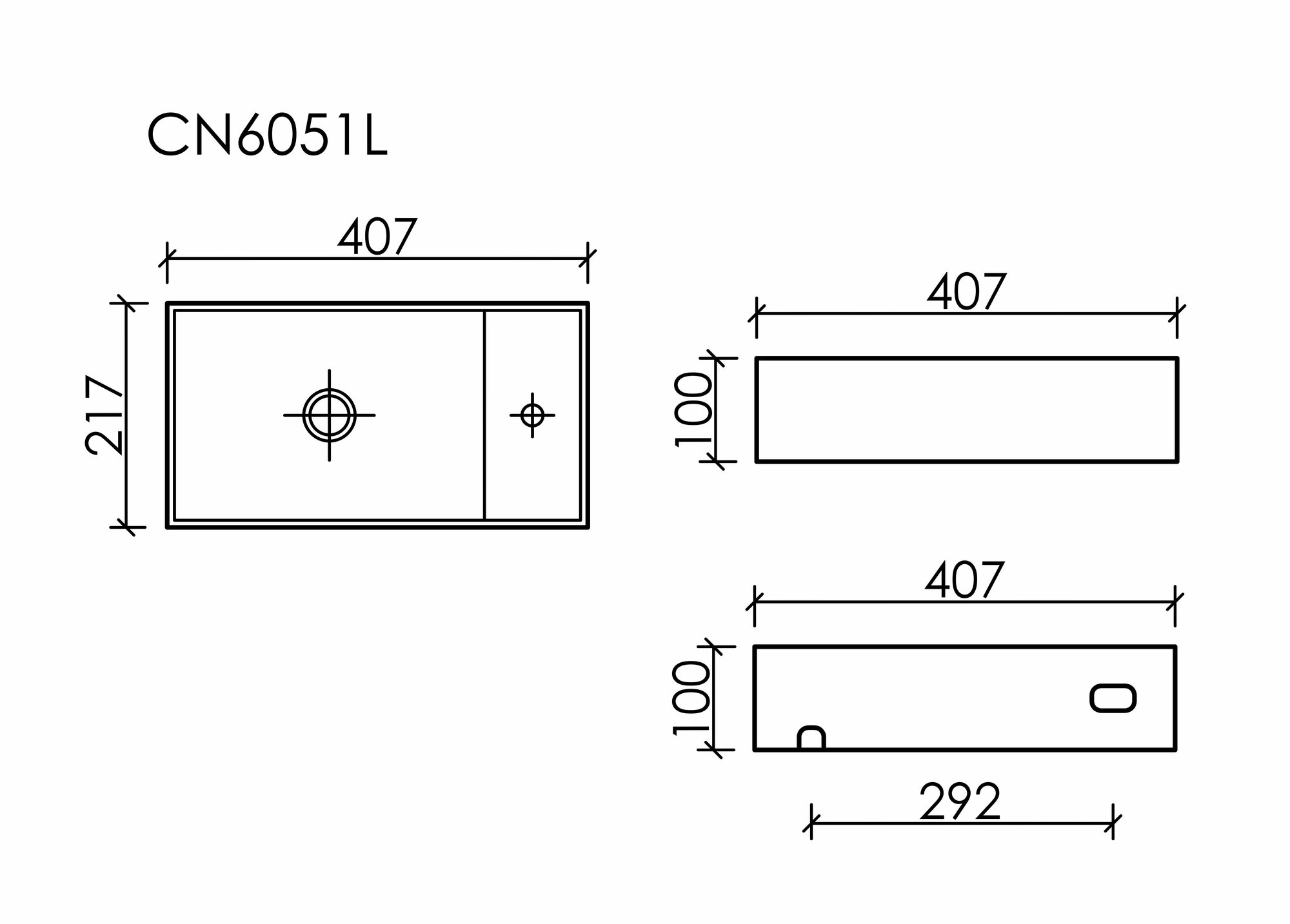 Раковина подвесная Ceramicanova Element 40 см CN6051L - фотография № 2