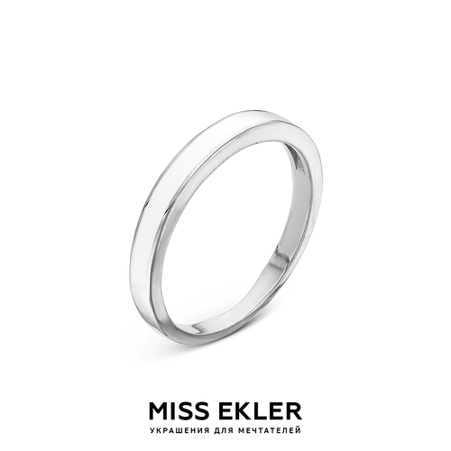 Кольцо помолвочное Miss Ekler Нежность от Miss Ekler, серебро, 925 проба, родирование, эмаль, размер 17, серебряный