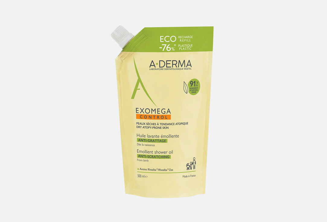 Смягчающее масло для душа (сменный блок) A-Derma EXOMEGA CONTROL / объём 500 мл