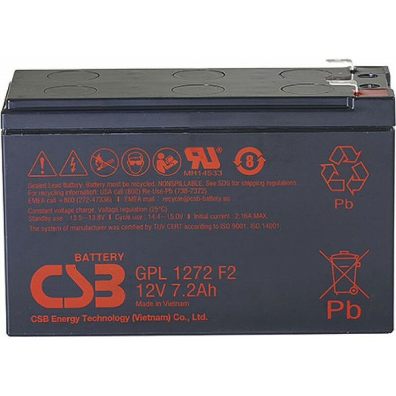 Батарея CSB GPL1272 F2FR 12V/7.2AH увеличенный срок службы до 10 лет - фото №14