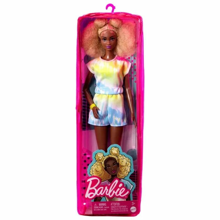 Кукла Barbie Игра с модой, 29 см, FBR37 блондинка в разноцветном комбинезоне