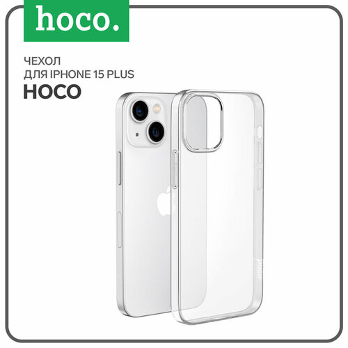 Чехол Hoco для Iphone 15 Plus, силиконовый, толщина 11 мм, прозрачный