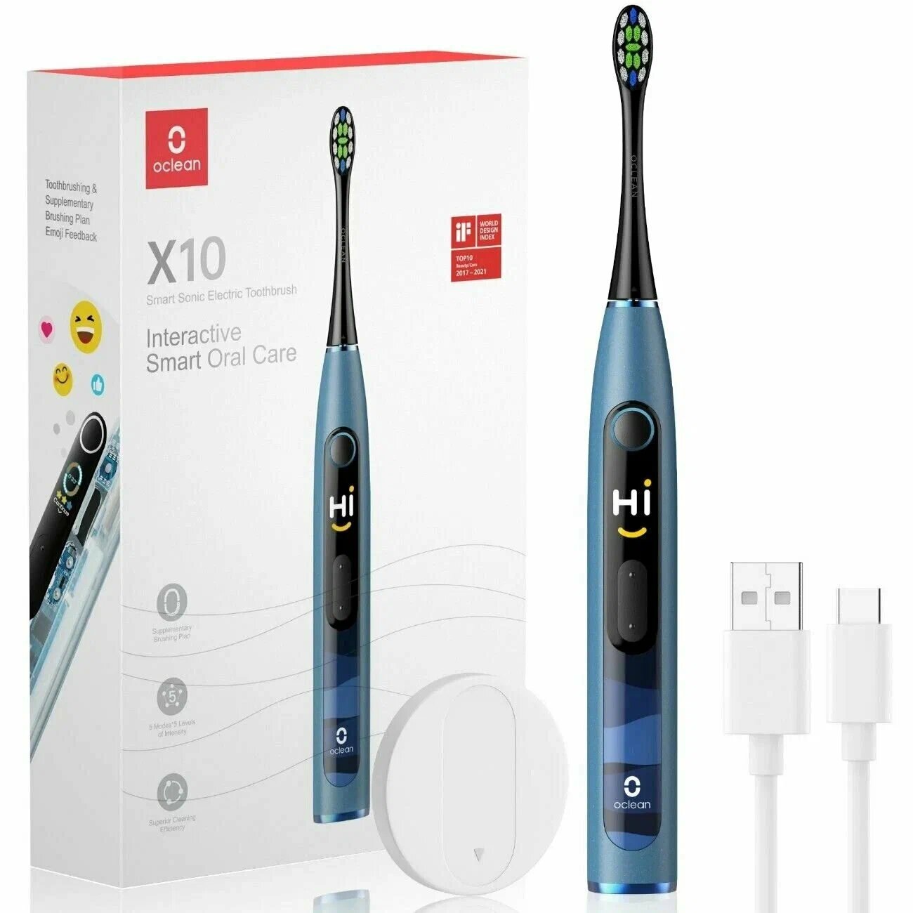 Электрическая зубная щетка Oclean X10 Smart Electric Toothbrush, Blue