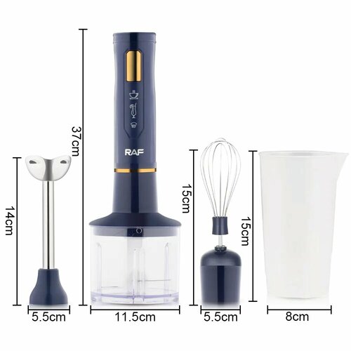 Блендерный набор от RAF с насадками и мерным стаканом 200w EU Цвет синий 275000₽