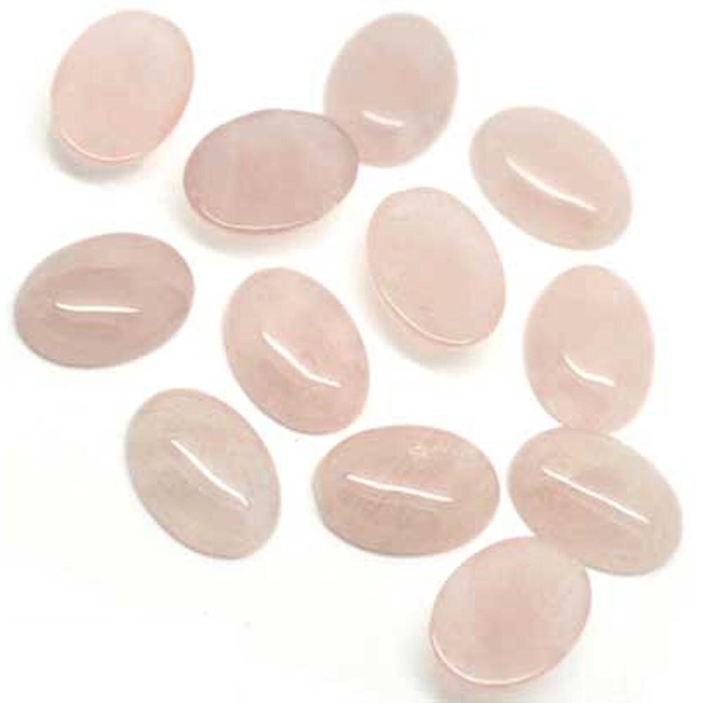 Кабошон натуральный камень Розовый кварц 0006151 овальный 18x13 мм, цена за 1 шт.