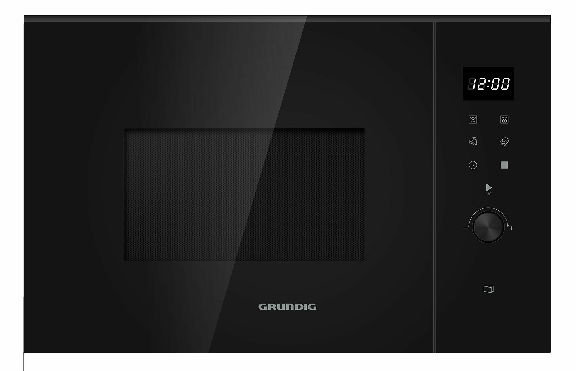 Grundig Встраиваемая СВЧ печь GMI 12312 B, 25л, гриль, дисплей, сенсорное управление, таймер, 8 автопрограмм, черный
