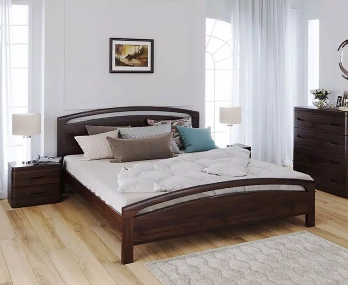 фото Деревянная кровать из массива сосны Бали, 160х200 см (габариты 170х210 см).