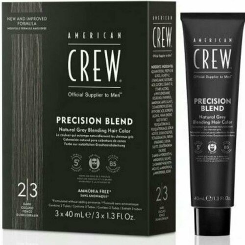 фото American crew precision blend 2/3 темный натуральный (3шт по 40 мл) сша. краска для волос и бороды.