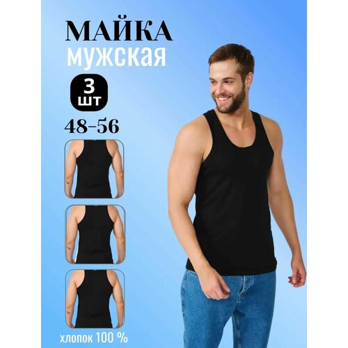 фото Майка zobi базовая, размер 54, черный/черный