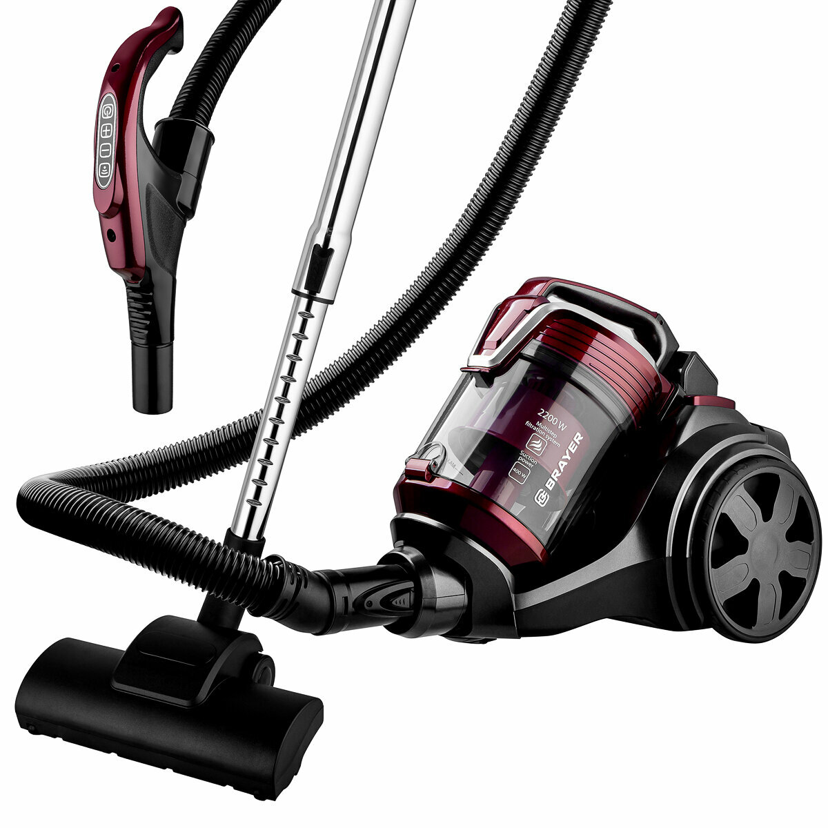 Пылесос BRAYER BR4211 бордовый