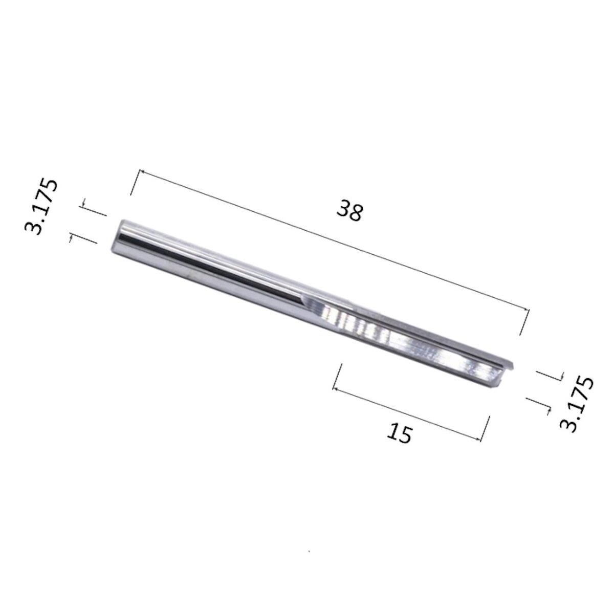 Фреза DJTOL N2ZX3.15 прямая двуxзаходная (по дереву, композиту (АКП), пластику)