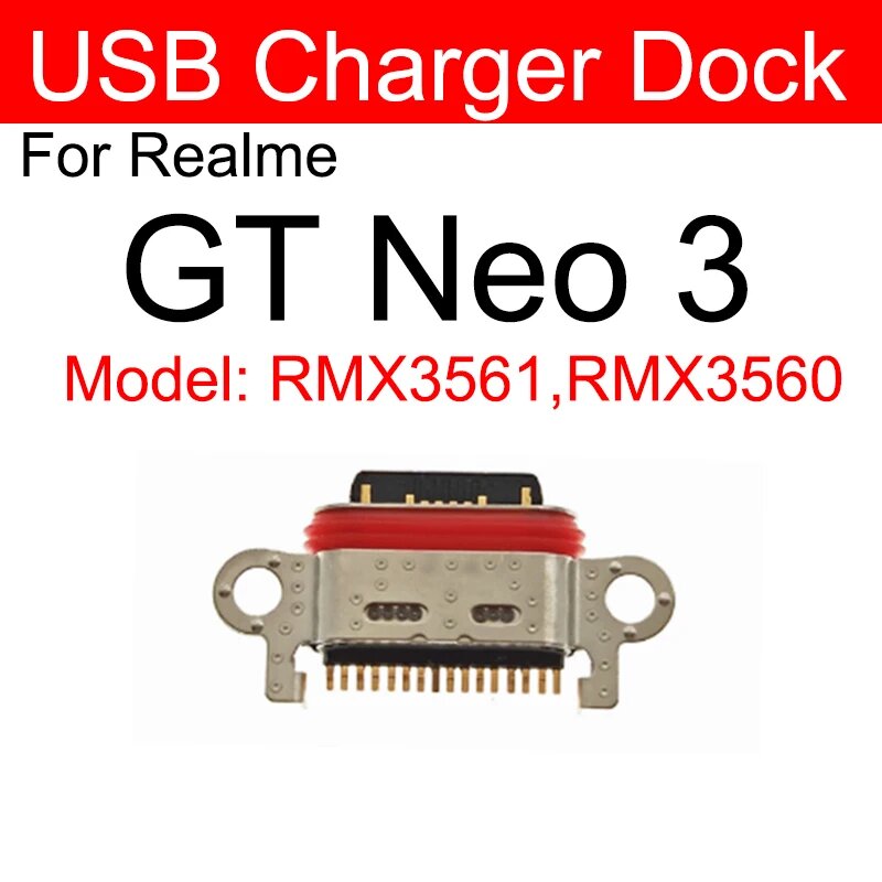 Для Realme GT 2 3 5 Pro GT Neo 2 3 5 5Se 2T 3T 5G USB-док-станция для зарядного устройства Маленький разъем для зарядки USB Детали порта, GT Neo 3