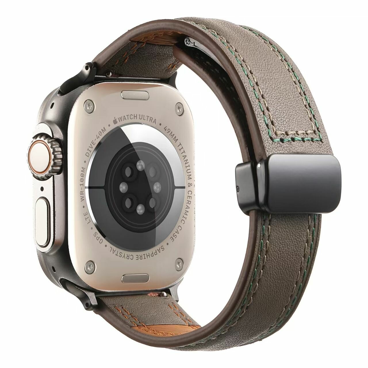 Кожаный ремешок, подходит для Apple Watch1-7, SE и Ultra, размер циферблата: 42 мм, 44 мм, 45 мм, 49 мм