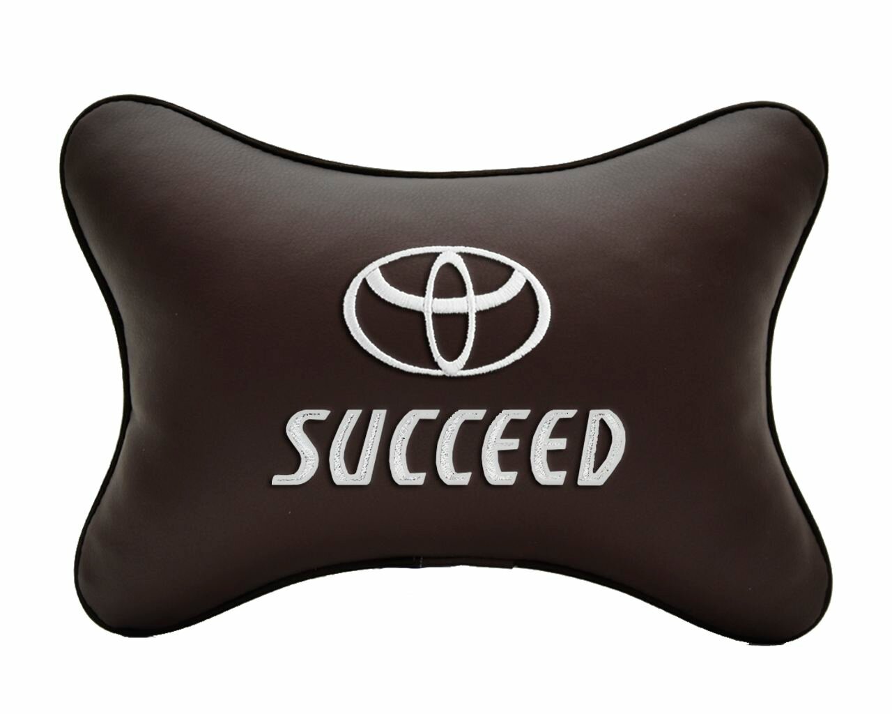 Подушка на подголовник автомобильная коричневая экокожа TOYOTA Succeed