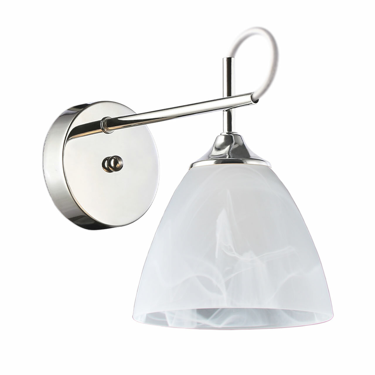 Бра De City Альфа E27 40 Вт IP20 современный стиль хром стекло белый