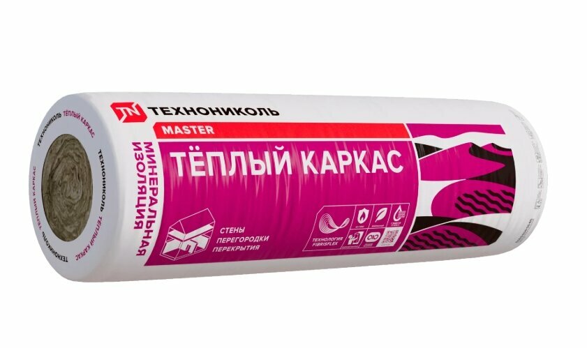 Минеральная вата Технониколь 37RN Теплый каркас 4100х1220х50мм 2шт/10,004м2/0,5002/упак.(мат) - 12уп/связка