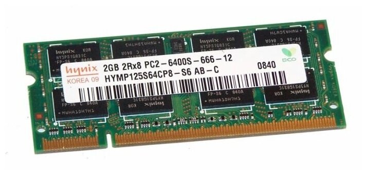 Оперативная память Hynix 2 ГБ DDR2 800 МГц SODIMM CL6 HYMP125S64CP8-S6 — фото 1