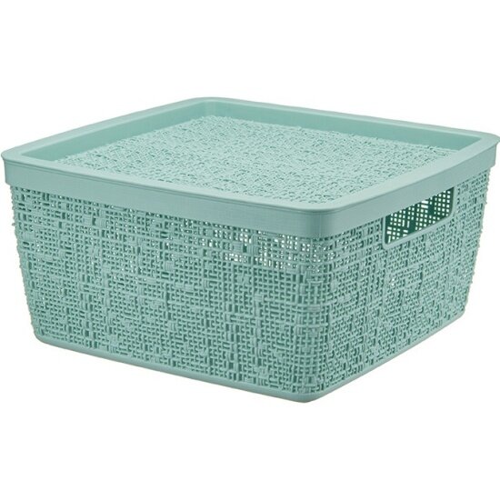 Коробка Idea бязь с крышкой 28х28х14см 8л М 2326 Морская волна