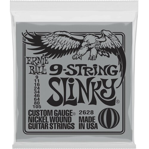 ERNIE BALL 2628 Nickel Wound Slinky 9-105 Струны для 9 струнной электрогитары